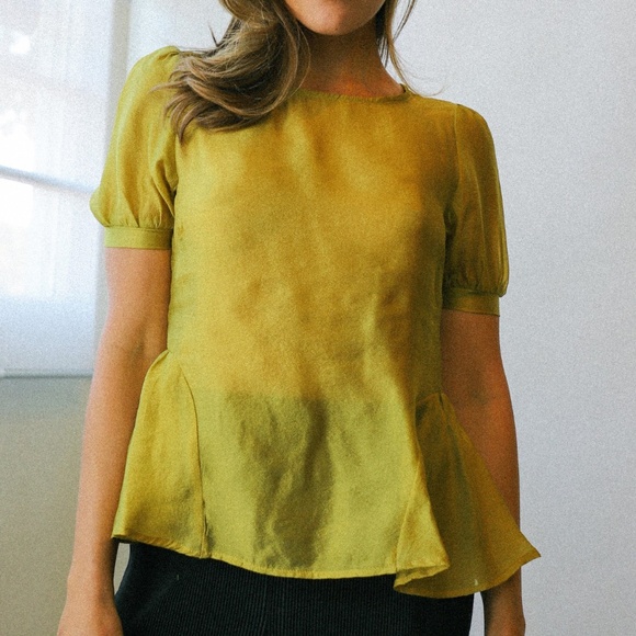 Lisa Says Gah Petra Tie Back Top - Chartreuse - Picture 1 of 7